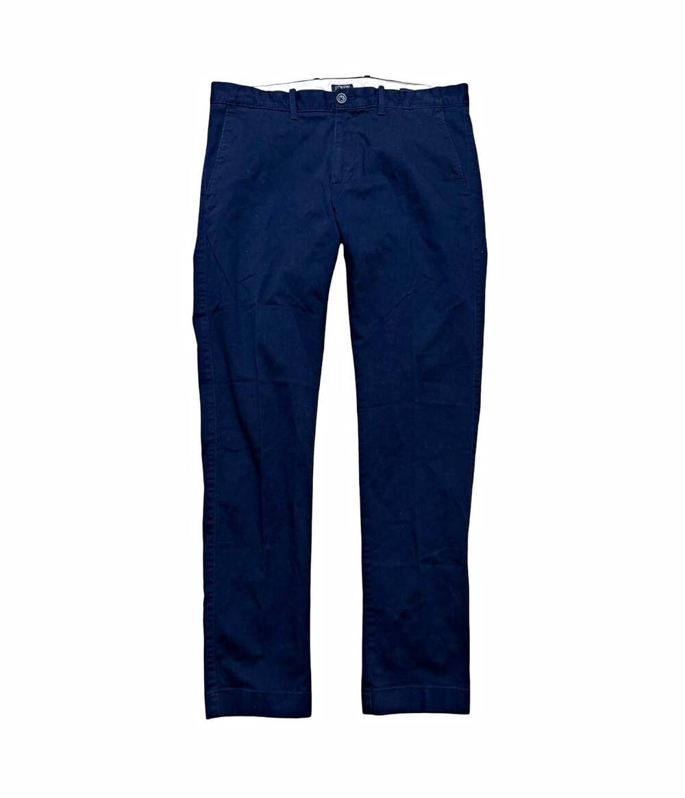 J.CREW FLEX Chino Pants Mens 32W Blue Cotton Twill Stretch Slim Straight